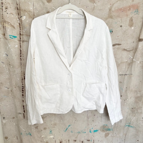 Eileen Fisher White Organic Linen Blazer - Picture 1 of 4